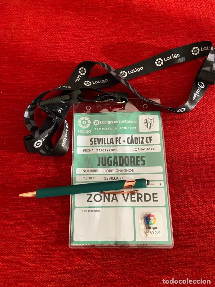 Collectionnisme sportif: R19788 ENTRADA ACREDITACION SEVILLA 3-0 CADIZ LIGA TEMPORADA 2020 2021 JORIS GNAGNON
