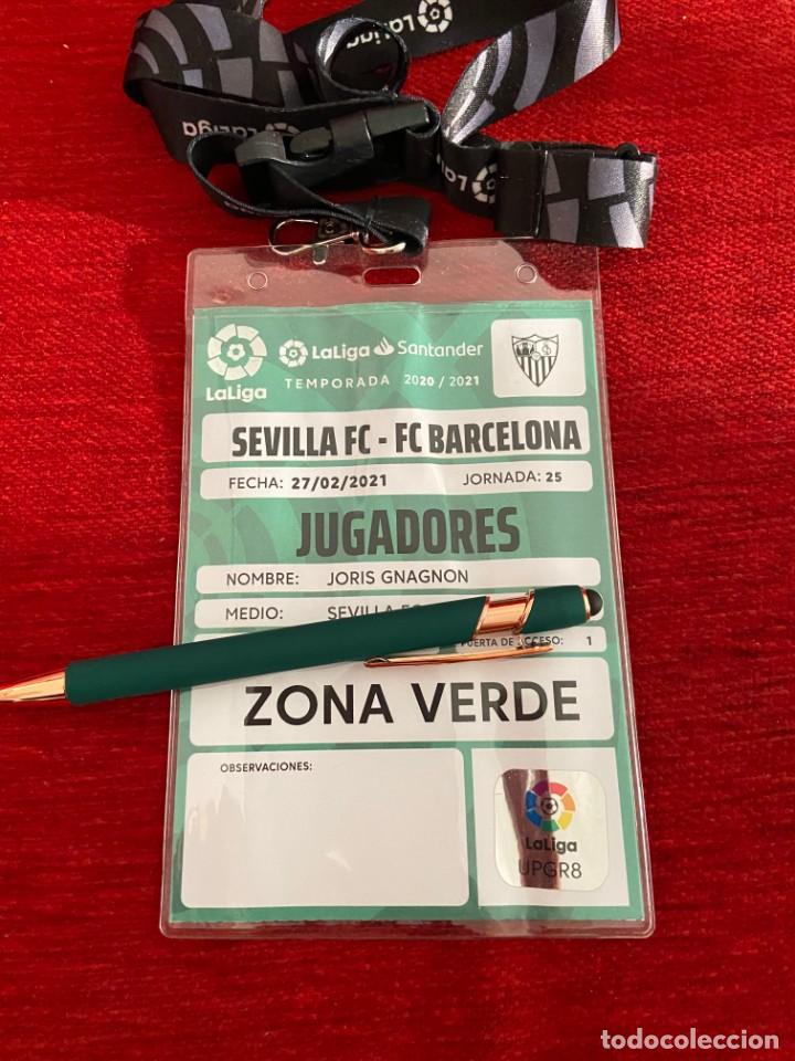 Coleccionismo deportivo: R19828 ENTRADA ACREDITACION SEVILLA 0-2 BARCELONA LIGA TEMPORADA 2020 2021 JORIS GNAGNON