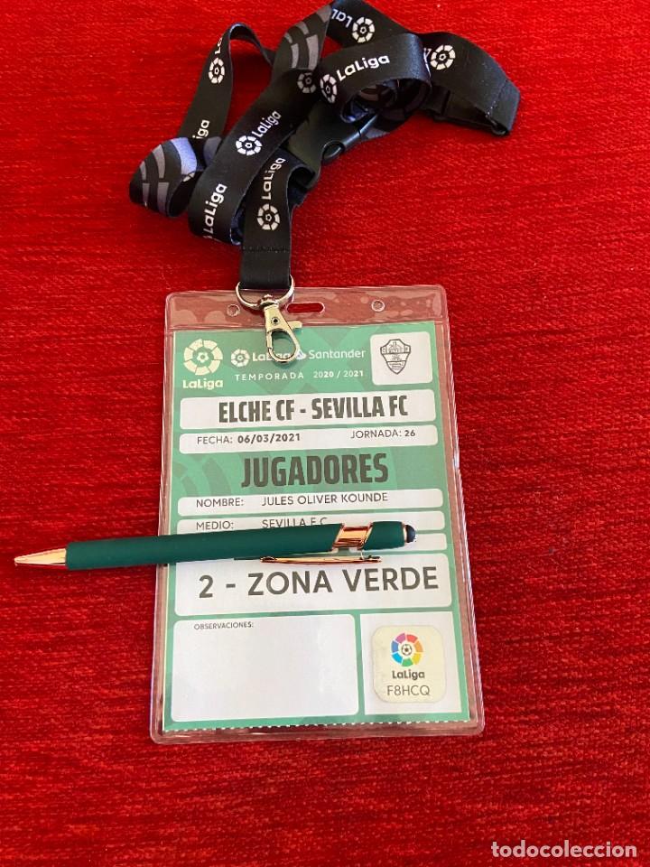 Coleccionismo deportivo: R19845 ENTRADA ACREDITACION ELCHE 2-1 SEVILLA LIGA TEMPORADA 2020 2021 JULES OLIVER KOUNDE