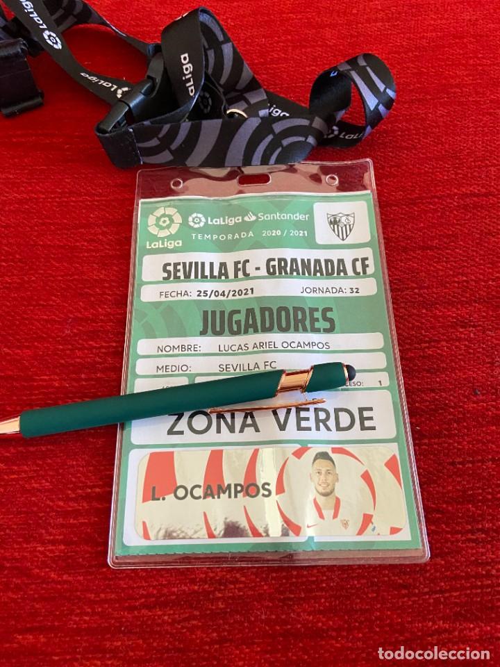 Coleccionismo deportivo: R19890 ENTRADA ACREDITACION SEVILLA GRANADA LIGA TEMPORADA 2020 2021 LUCAS ARIEL OCAMPOS CON FOTO