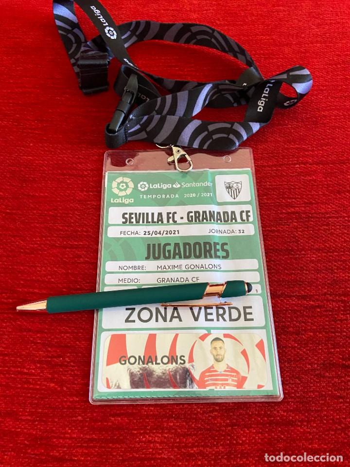 Coleccionismo deportivo: R19896 ENTRADA ACREDITACION SEVILLA 2-1 GRANADA LIGA TEMPORADA 2020 2021 MAXIME GONALONS CON FOTO