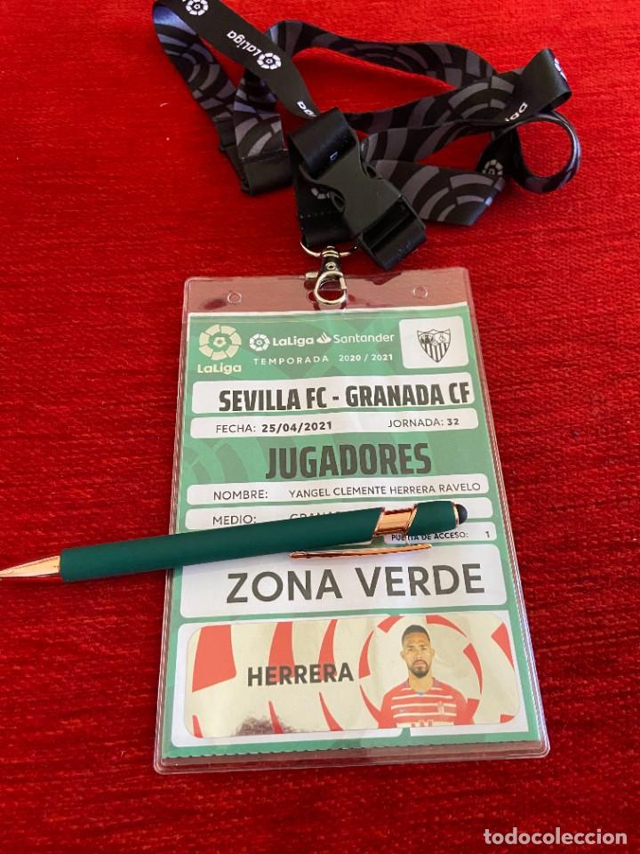 Coleccionismo deportivo: R19904 ENTRADA ACREDITACION SEVILLA GRANADA LIGA TEMPORADA 2020 2021 YANGEL HERRERA RAVELO CON FOTO