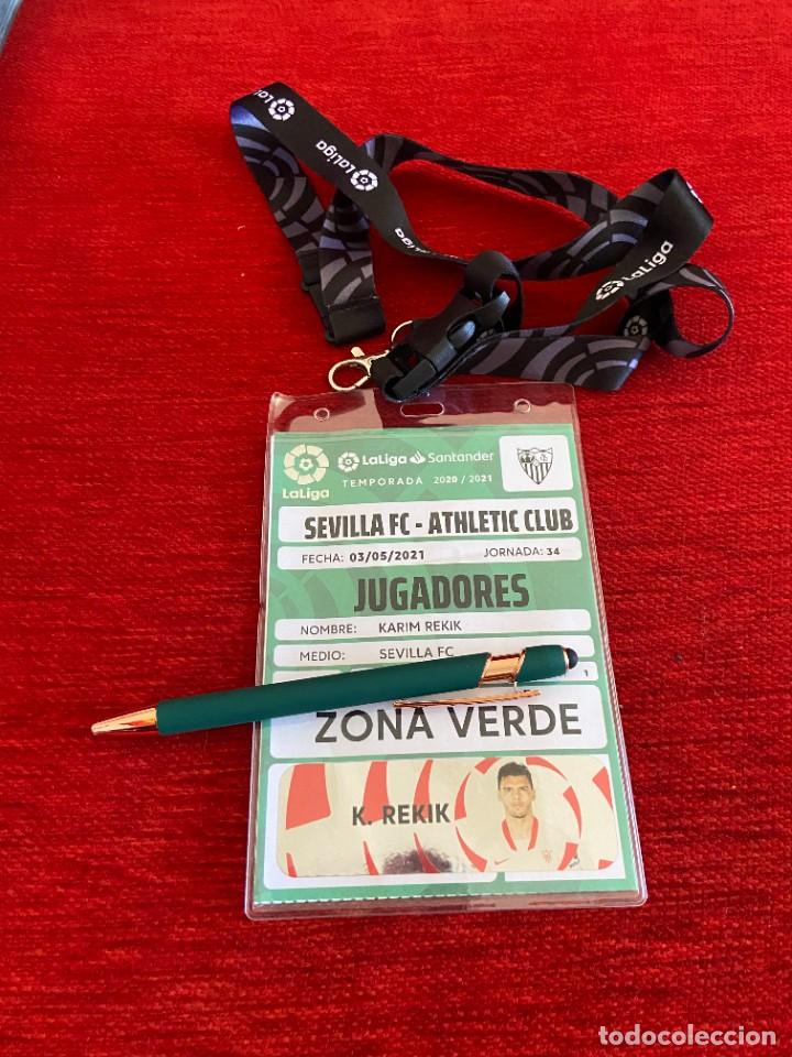 Coleccionismo deportivo: R19927 ENTRADA ACREDITACION SEVILLA ATHLETIC CLUB BILBAO LIGA 2020 2021 KARIM REKIK CON FOTO