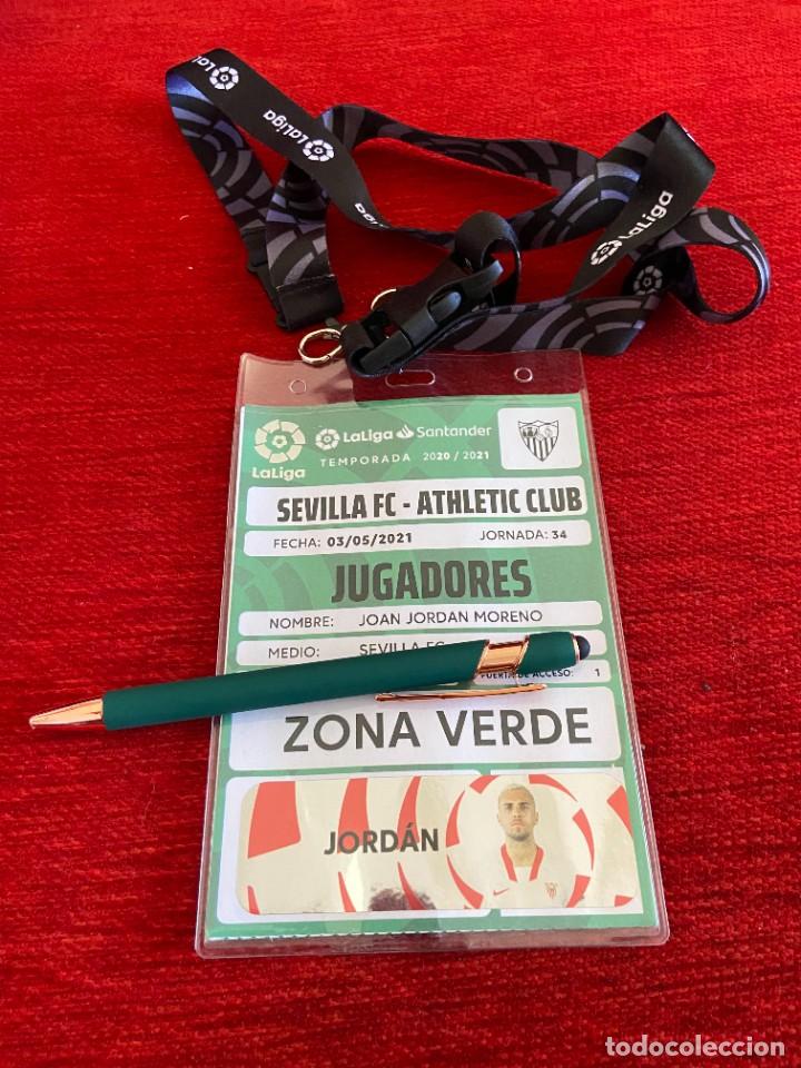 Coleccionismo deportivo: R19935 ENTRADA ACREDITACION SEVILLA ATHLETIC CLUB BILBAO LIGA 2020 2021 JOAN JORDAN MORENO CON FOTO