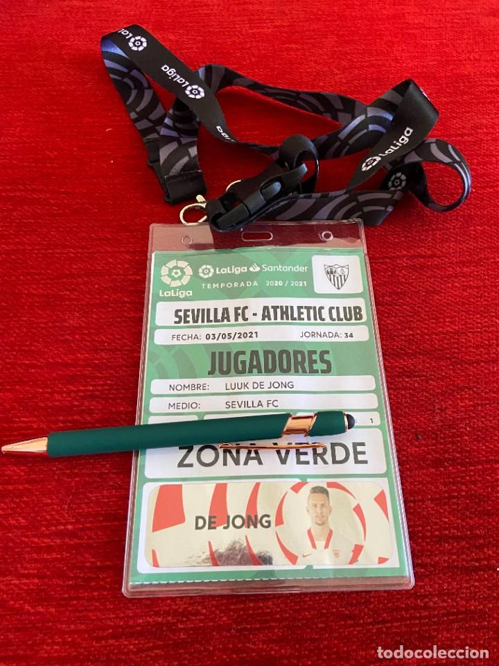 Sammelleidenschaft Sport: R19936 ENTRADA ACREDITACION SEVILLA ATHLETIC CLUB BILBAO LIGA 2020 2021 LUUK DE JONG CON FOTO