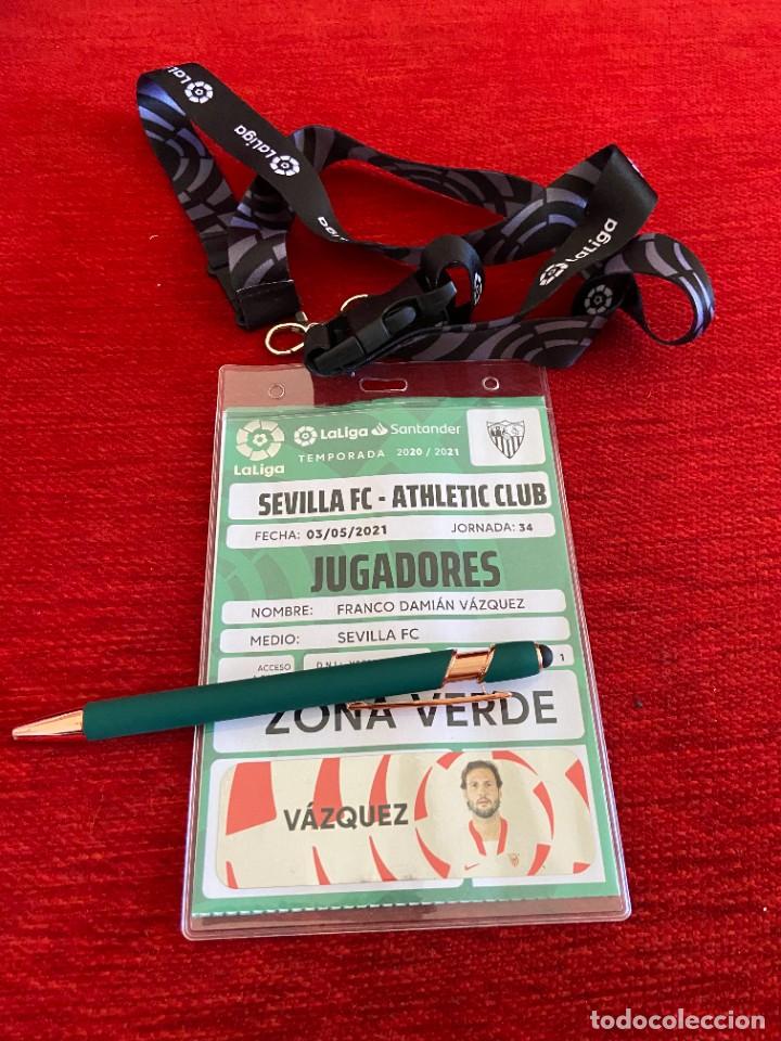 Sports collectibles: R19937 ENTRADA ACREDITACION SEVILLA ATHLETIC CLUB BILBAO LIGA 2020 2021 FRANCO DAMIAN CON FOTO