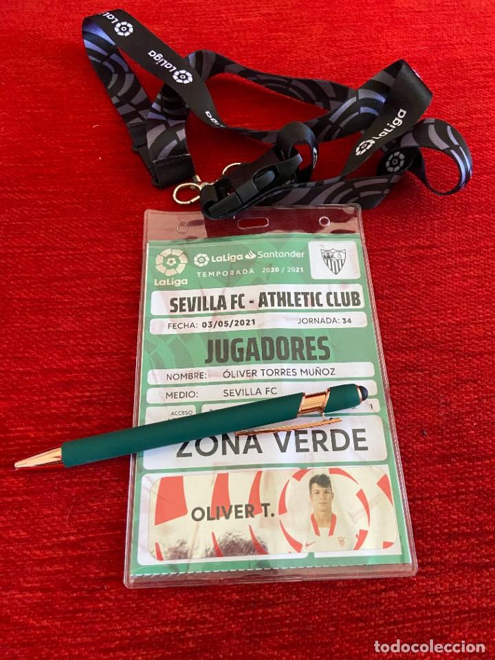 Sports collectibles: R19938 ENTRADA ACREDITACION SEVILLA ATHLETIC CLUB BILBAO LIGA 2020 2021 OLIVER TORRES CON FOTO