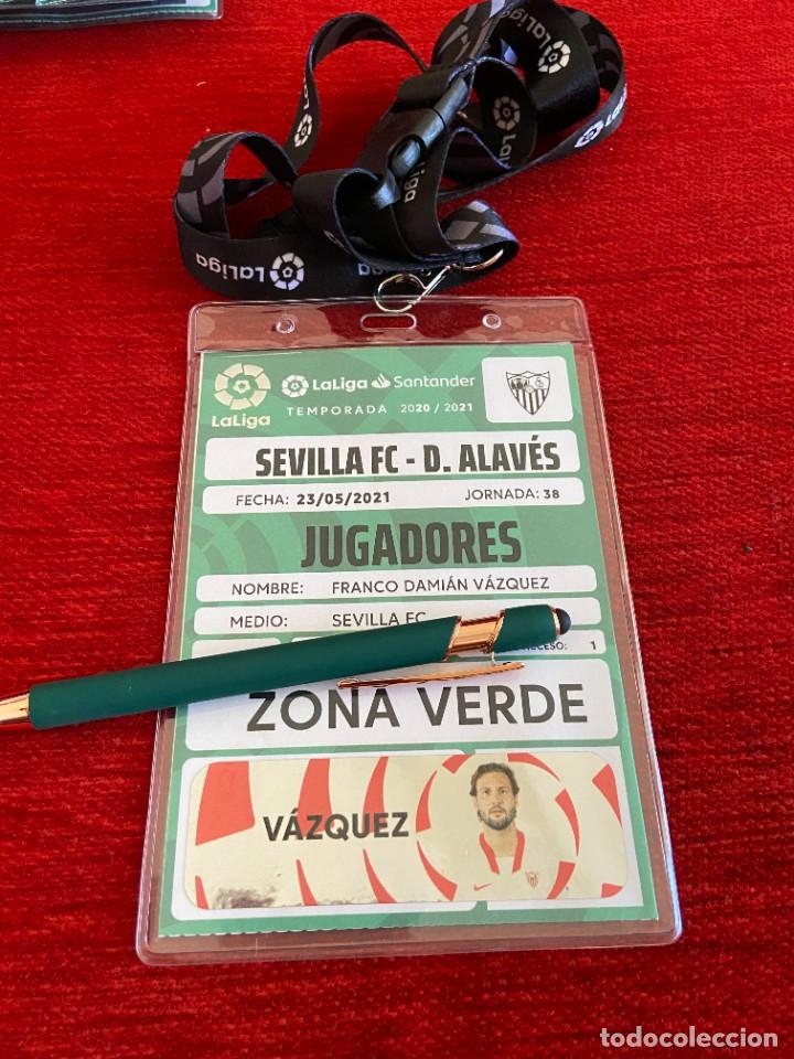 Sports collectibles: R19955 ENTRADA ACREDITACION SEVILLA ALAVES LIGA TEMPORADA 2020 2021 FRANCO VAZQUEZ CON FOTO