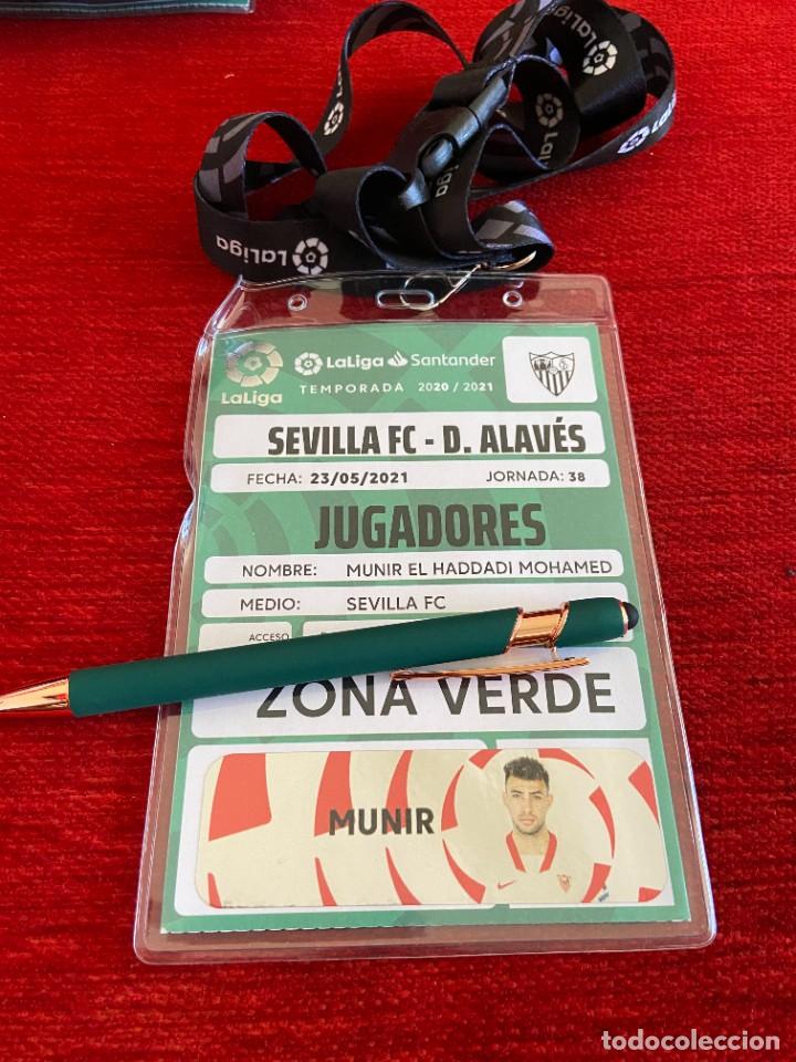Sports collectibles: R19959 ENTRADA ACREDITACION SEVILLA 1-0 ALAVES LIGA TEMPORADA 2020 2021 MUNIR EL HADDADI CON FOTO