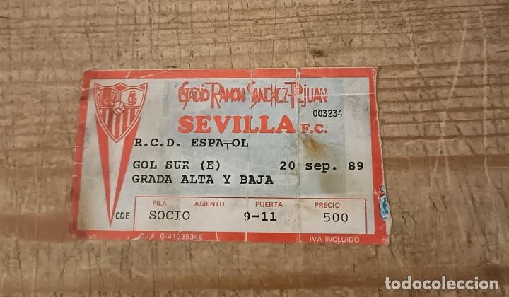 Sammelleidenschaft Sport: ENTRADA SEVILLA FC-RCD ESPA&Ntilde;OL 20/09/1989