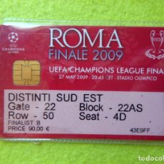 Collectionnisme sportif: ENTRADA FINAL CHAMPIONS LEAGUE ROMA 2009 FC BARCELONA VS MANCHESTER UNITED, TICKET CARD. Lote 361770275