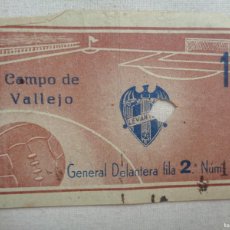 Coleccionismo deportivo: ENTRADA PARTIDO DE FUTBOL LEVANTE MESTALLA.VALLEJO.1953.-47050. Lote 365923706