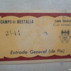 Coleccionismo deportivo: ENTRADA PARTIDO DE FUTBOL MESTALLA-E. INDUSTRIAL.1955. Lote 365924821