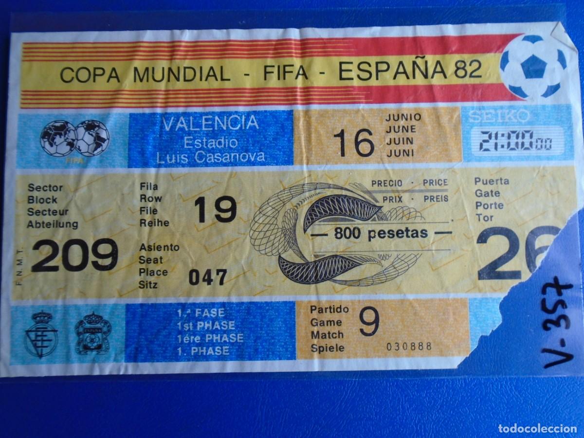 Coleccionismo deportivo: (V-357)ENTRADA ESTADIO LUIS CASANOVA COPA MUNDIAL ESPA&Ntilde;A 82 16-6-1982 ESPA&Ntilde;A-HONDURAS