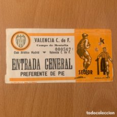 Coleccionismo deportivo: ENTRADA 23 ABRIL 1966 VALENCIA CF ATLÉTICO DE MADRID MESTALLA