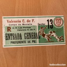 Coleccionismo deportivo: ENTRADA 27 FEBRERO 1966 VALENCIA CF UD LAS PALMAS MESTALLA