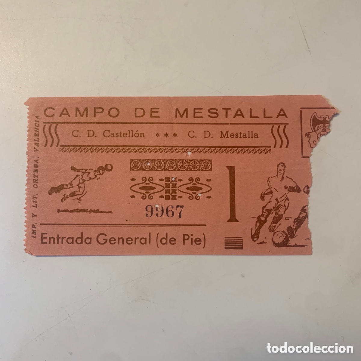 Colecionismo desportivo: entrada 22 abril 1968 cd mestalla cd castellon