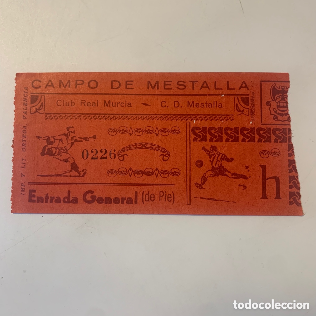 Colecionismo desportivo: entrada 17 febrero 1968 cd mestalla real murcia