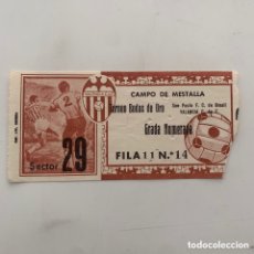 Coleccionismo deportivo: ENTRADA 29 JUNIO 1969 TORNEO BODAS DE ORO VALENCIA CF SAO PAULO MESTALLA