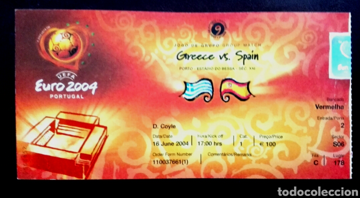 Sammelleidenschaft Sport: ENTRADA FUTBOL EUROCOPA 2004 ESPA&Ntilde;A - GRECIA