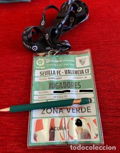 Coleccionismo deportivo: R19947 ENTRADA ACREDITACION SEVILLA 1-0 VALENCIA LIGA 2020 2021 MARCOS JAVIER ACU&Ntilde;A CON FOTO