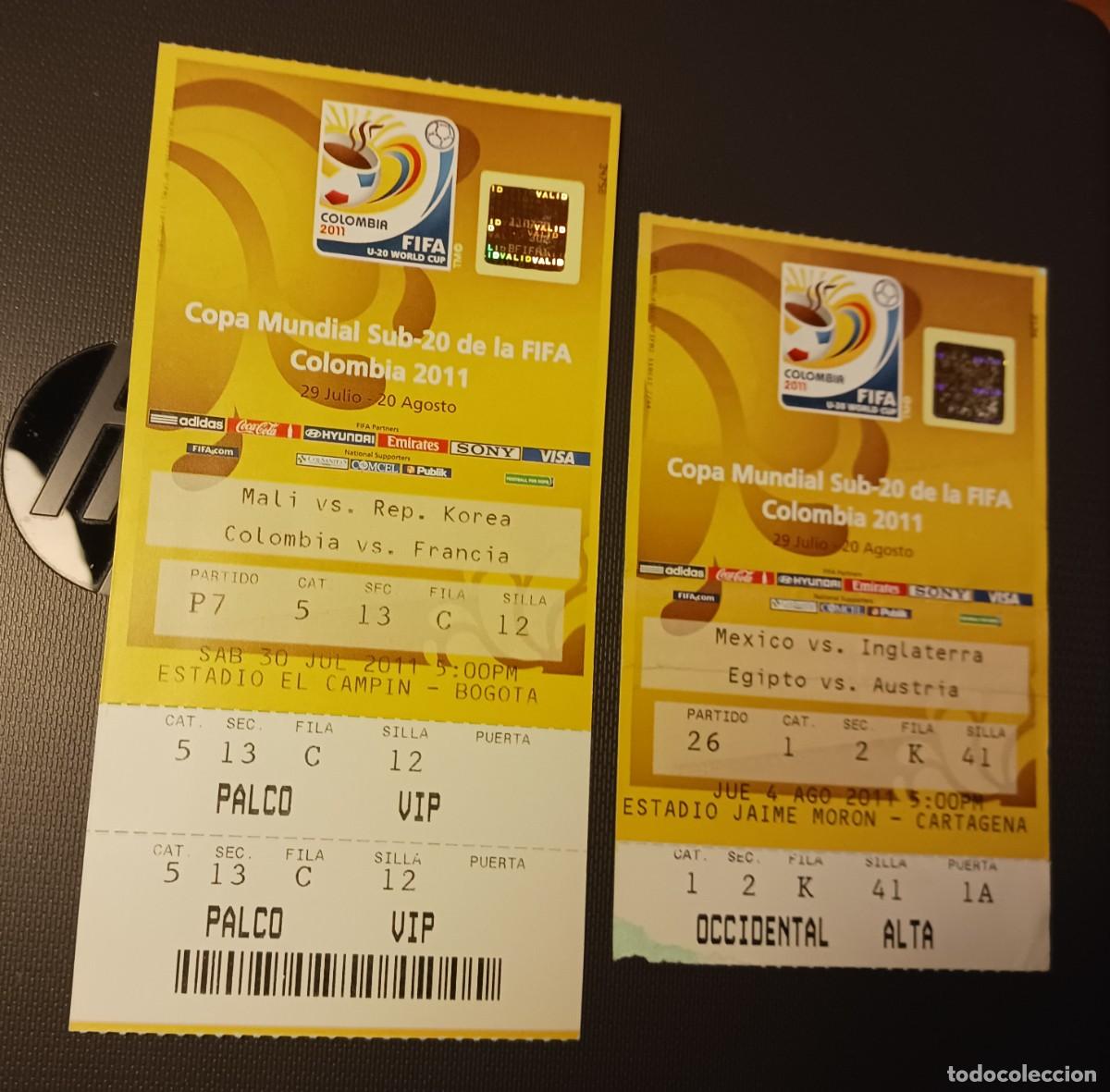 Colecionismo desportivo: Entradas tickets Mundial sub 20 Colombia 2011