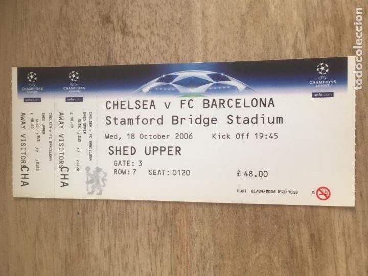 Sammelleidenschaft Sport: chelsea futbol club barcelona stamford bridge champions league 2006 entrada original antigua