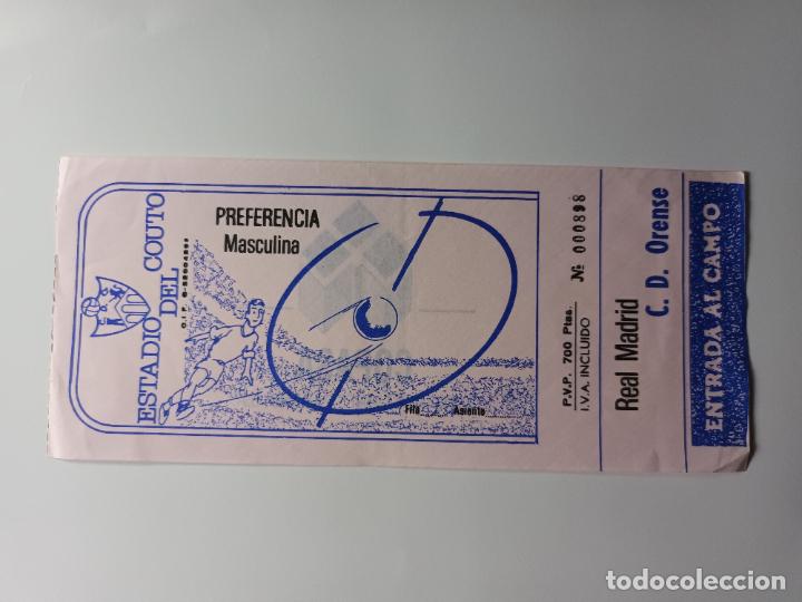 Coleccionismo deportivo: ENTRADA CAMPO. ESTADIO DEL COUTO. PARTIDO C.D ORENSE - REAL MADRID. FUTBOL GALICIA