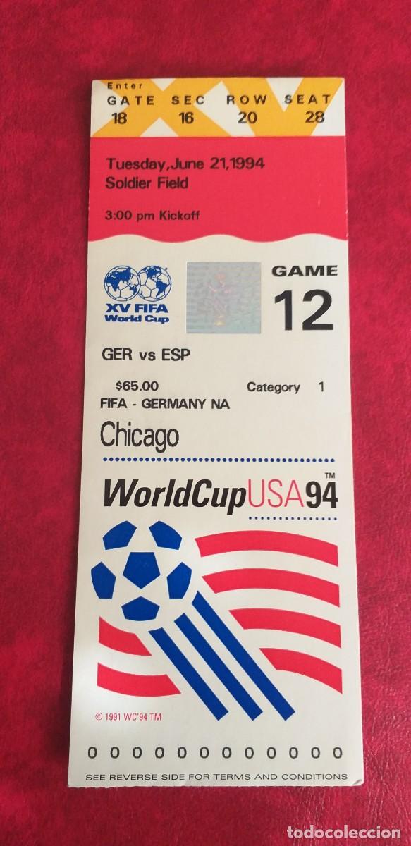 Coleccionismo deportivo: ENTRADA ALEMANIA-ESPA&Ntilde;A 21/06/1994 MUNDIAL USA'94