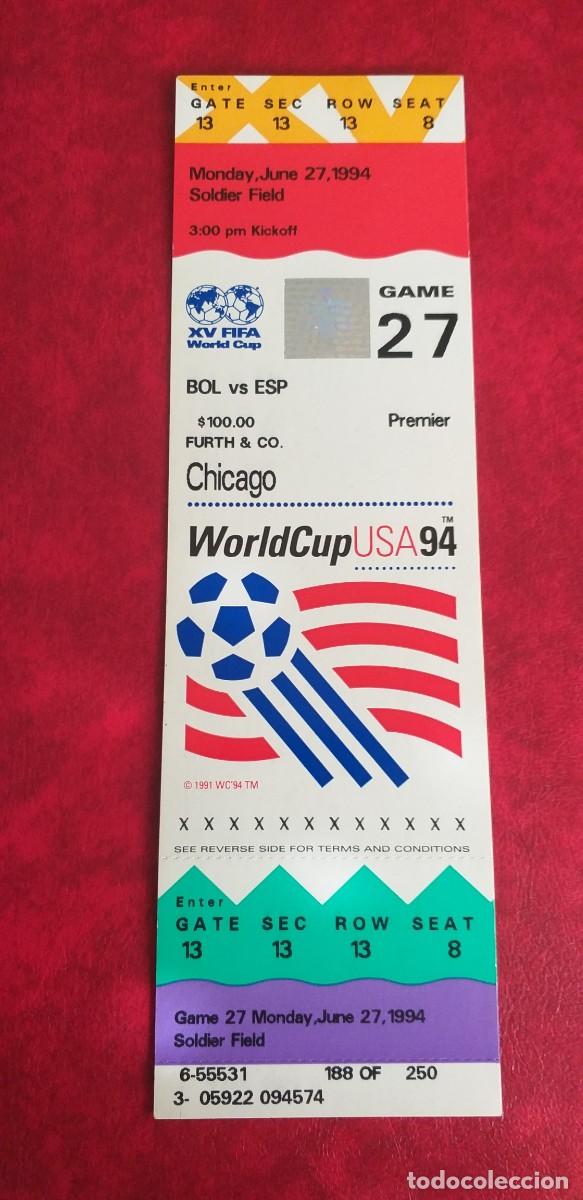 Coleccionismo deportivo: ENTRADA BOLIVIA-ESPA&Ntilde;A 27/06/1994 MUNDIAL USA'94
