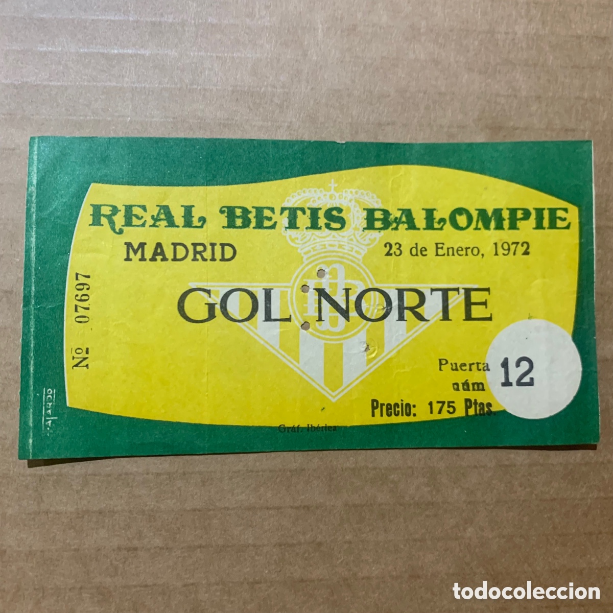 Collezionismo sportivo: Entrada real betis balompie real madrid 23 enero 1972
