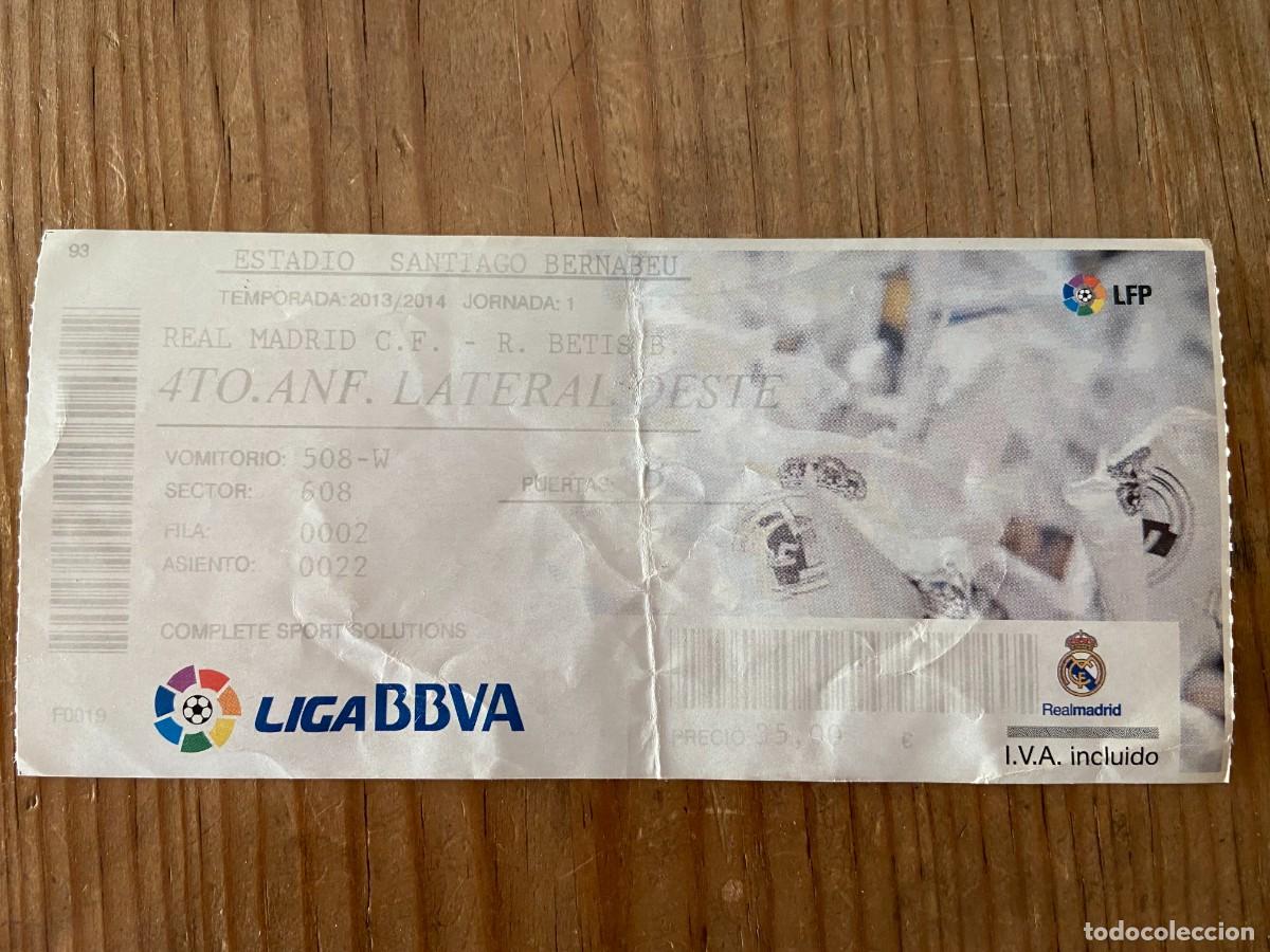 Coleccionismo deportivo: R22211 ENTRADA TICKET REAL MADRID BETIS LIGA 2013 2014 DEBUT ANCELOTTI CARVAJAL ISCO