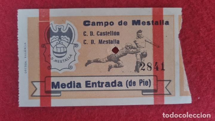 Coleccionismo deportivo: ENTRADA FUTBOL VALENCIA CF ANTIGUA 1956 MESTALLA CASTELLON ORIGINAL EF4320