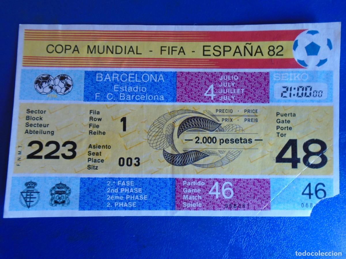 Coleccionismo deportivo: (V-872)Entrada Mundial Futbol Espa&ntilde;a 82 Polonia Union Sovietica Barcelona 4 julio