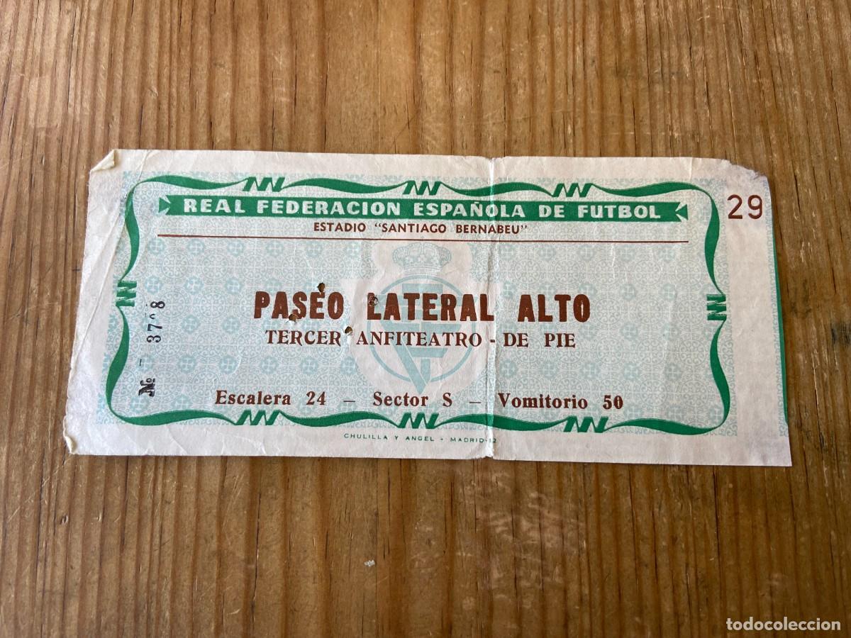 Collectionnisme sportif: R22900 ENTRADA TICKET FUTBOL ESPA&Ntilde;A 2-2 ITALIA (21-2-1970) SELECCION ESPA&Ntilde;OLA AMISTOSO