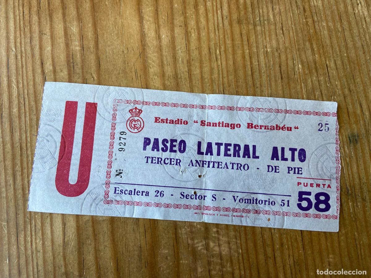 Collectionnisme sportif: R22903 ENTRADA TICKET HOMENAJE GENTO REAL MADRID 2-1 OS BELENENSES (14-12-1972) 25 A&Ntilde;OS INAUGURACION