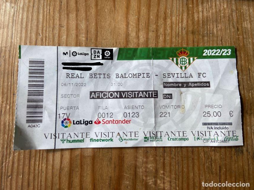 Coleccionismo deportivo: R22949 ENTRADA TICKET FUTBOL REAL BETIS 1-1 SEVILLA LIGA TEMPORADA 2022 2023