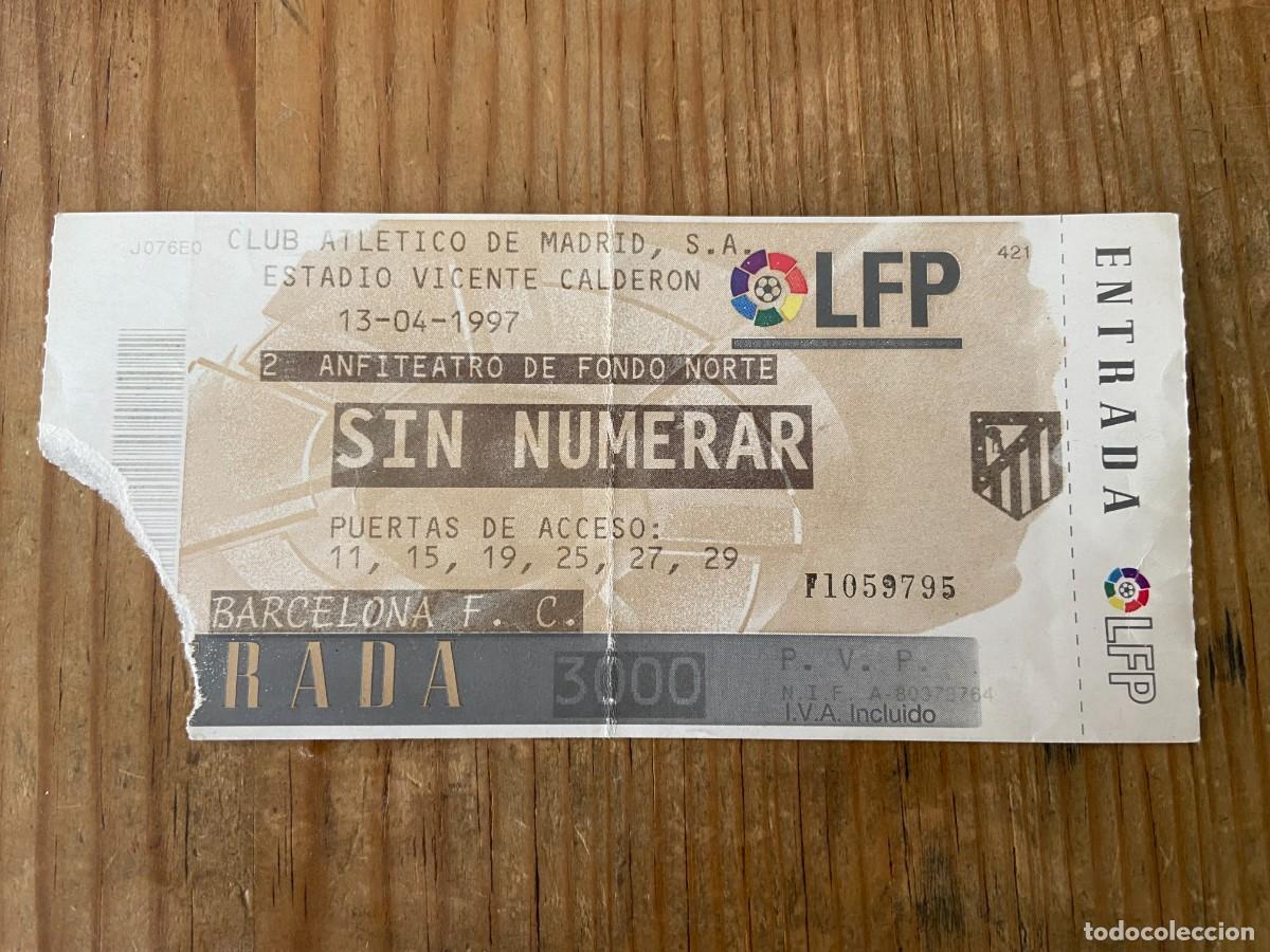Sports collectibles: R23646 ENTRADA TICKET ATLETICO MADRID 2-5 BARCELONA LIGA 1996 1997 HAT TRICK RONALDO NAZARIO