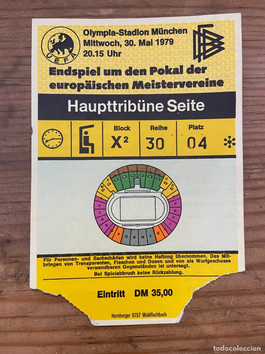 Sports collectibles: R26461 ENTRADA TICKET FINAL COPA EUROPA 1979 NOTTINGHAM FOREST 1-0 MALMO