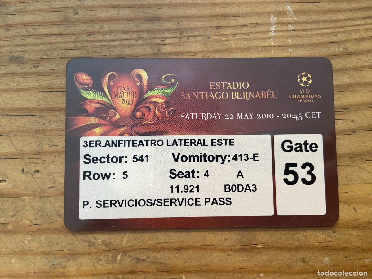 Sports collectibles: R23687 ENTRADA TICKET FINAL COPA EUROPA CHAMPIONS 2010 BAYERN MUNCHEN 0-2 INTER MILAN INTERNAZIONALE