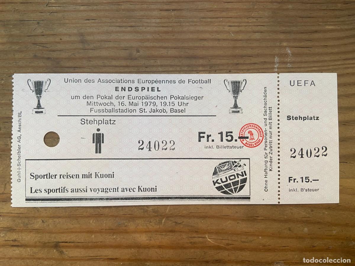 Coleccionismo deportivo: R23701 ENTRADA TICKET FINAL RECOPA 1979 BARCELONA 4-3 FORTUNA DUSSELDORF SIN CORTAR