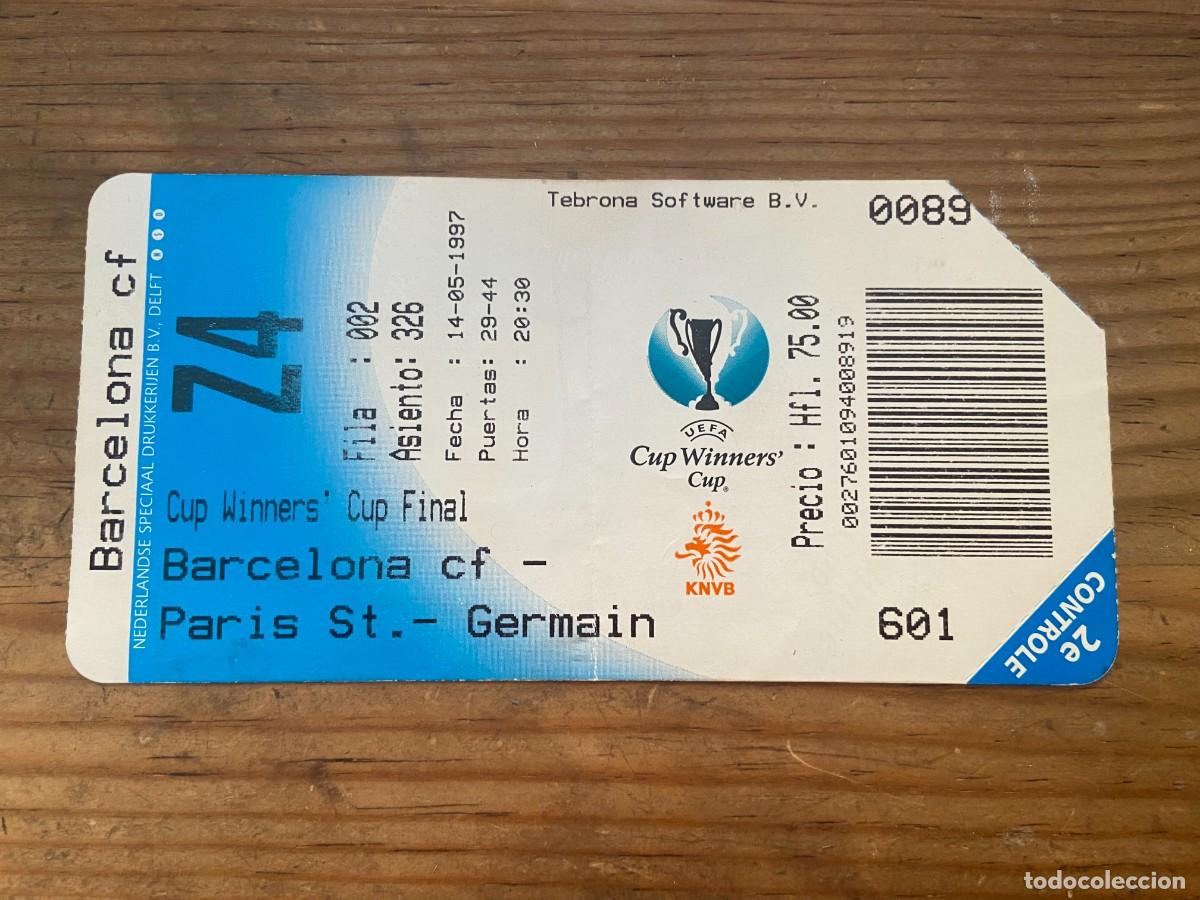 Coleccionismo deportivo: R23716 ENTRADA TICKET FINAL RECOPA 1997 BARCELONA 1-0 PARIS SAINT GERMAIN PSG