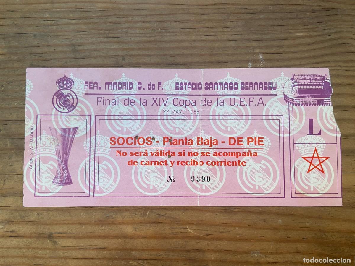 Coleccionismo deportivo: R23719 ENTRADA TICKET FUTBOL FINAL COPA UEFA 1985 REAL MADRID 0-1 VIDEOTON (22-5-1985) ROSA