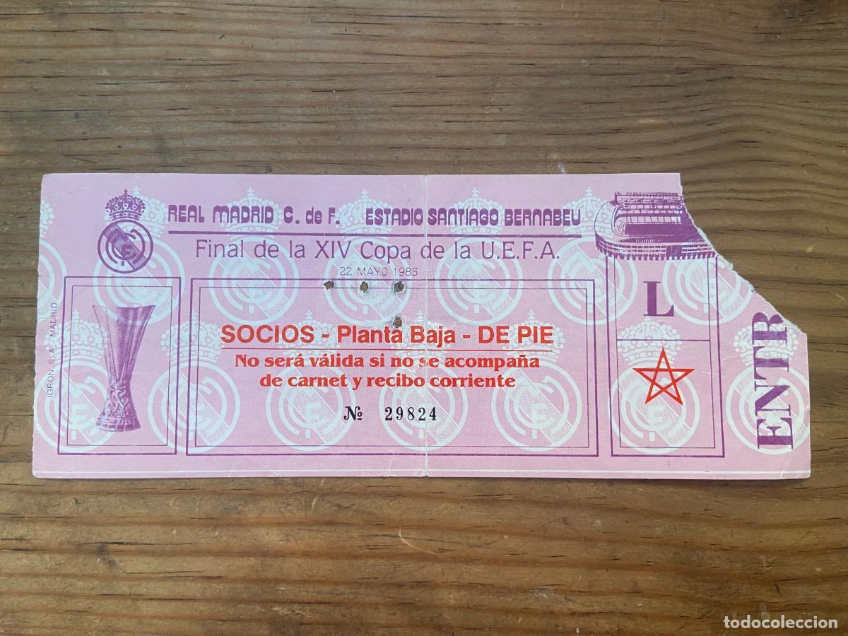 Coleccionismo deportivo: R23720 ENTRADA TICKET FUTBOL FINAL COPA UEFA 1985 REAL MADRID 0-1 VIDEOTON (22-5-1985) ROSA