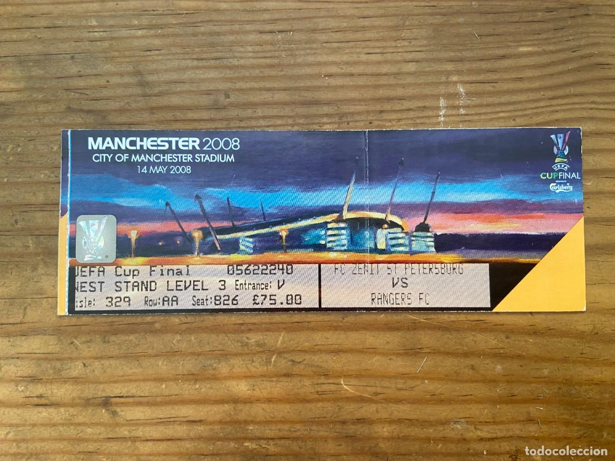 Coleccionismo deportivo: R23737 ENTRADA TICKET FINAL UEFA EUROPA LEAGUE 2008 ZENIT 2-0 GLASGOW RANGERS CON NOMBRES DE EQUIPOS