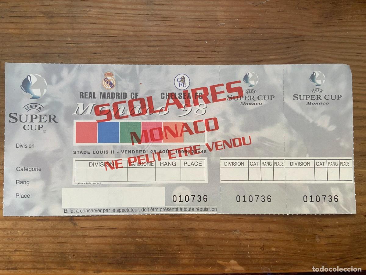 Sports collectibles: R23769 ENTRADA TICKET FINAL SUPERCOPA EUROPA 1998 REAL MADRID 0-1 CHELSEA