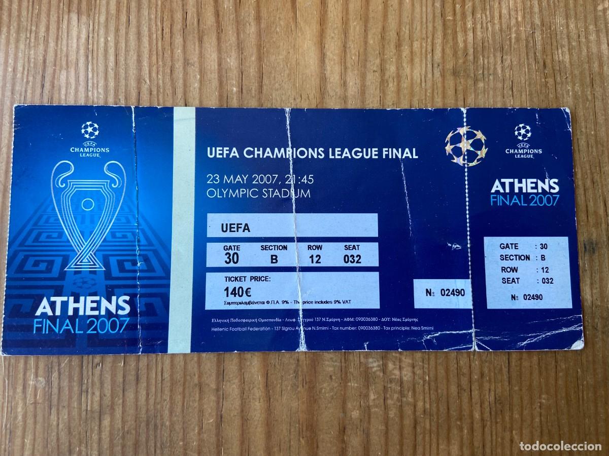 Sports collectibles: R23832 ENTRADA TICKET FINAL COPA EUROPA UEFA CHAMPIONS 2007 MILAN 2-1 LIVERPOOL