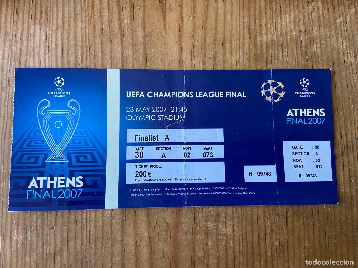 Sports collectibles: R23833 ENTRADA TICKET FINAL COPA EUROPA UEFA CHAMPIONS 2007 MILAN 2-1 LIVERPOOL