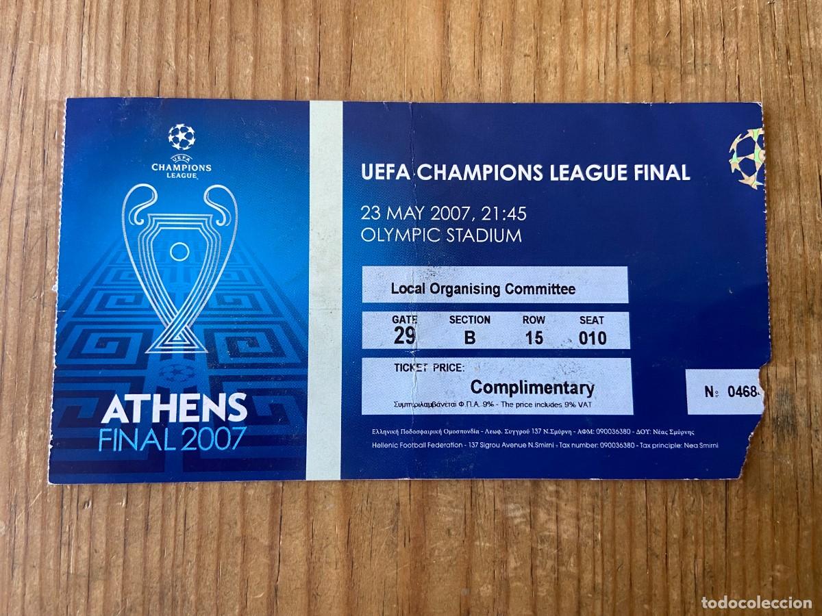 Collectionnisme sportif: R23834 ENTRADA TICKET FINAL COPA EUROPA UEFA CHAMPIONS 2007 MILAN 2-1 LIVERPOOL