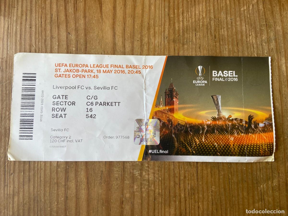 Coleccionismo deportivo: R23853 ENTRADA TICKET FINAL UEFA EUROPA LEAGUE 2016 LIVERPOOL 1-3 SEVILLA CON NOMBRES DE EQUIPOS